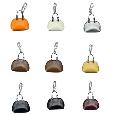 Small PU Handbag  Pendant Keychain Ornament Portable Car Key Holder Bag Charm for Girls Boys Festival Backpack Decors