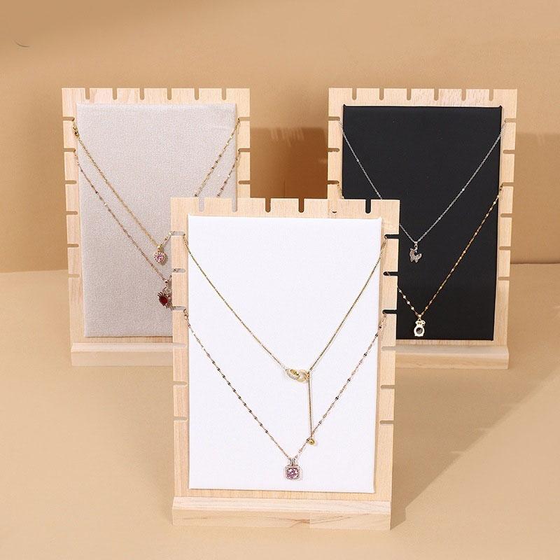 Solid Wooden Necklace Frame Fashion Jewelry Display Frame Pendant Support Jewelry Display Props