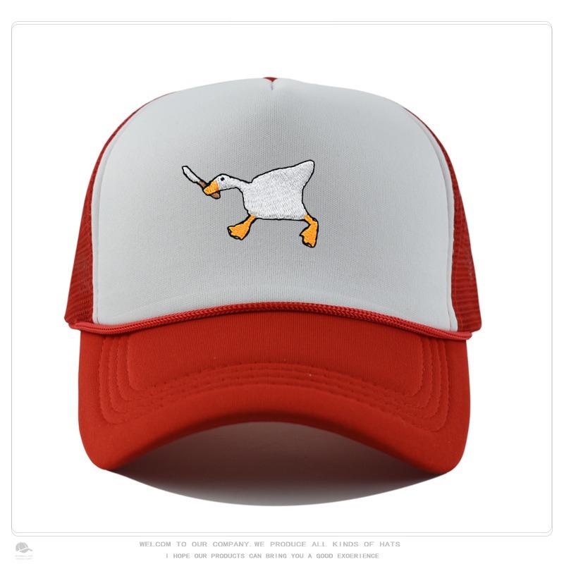 Embroidered Baseball Cap with Goose Pattern for Men and Women, Casual and Fashionable City Style Duckbill Cap