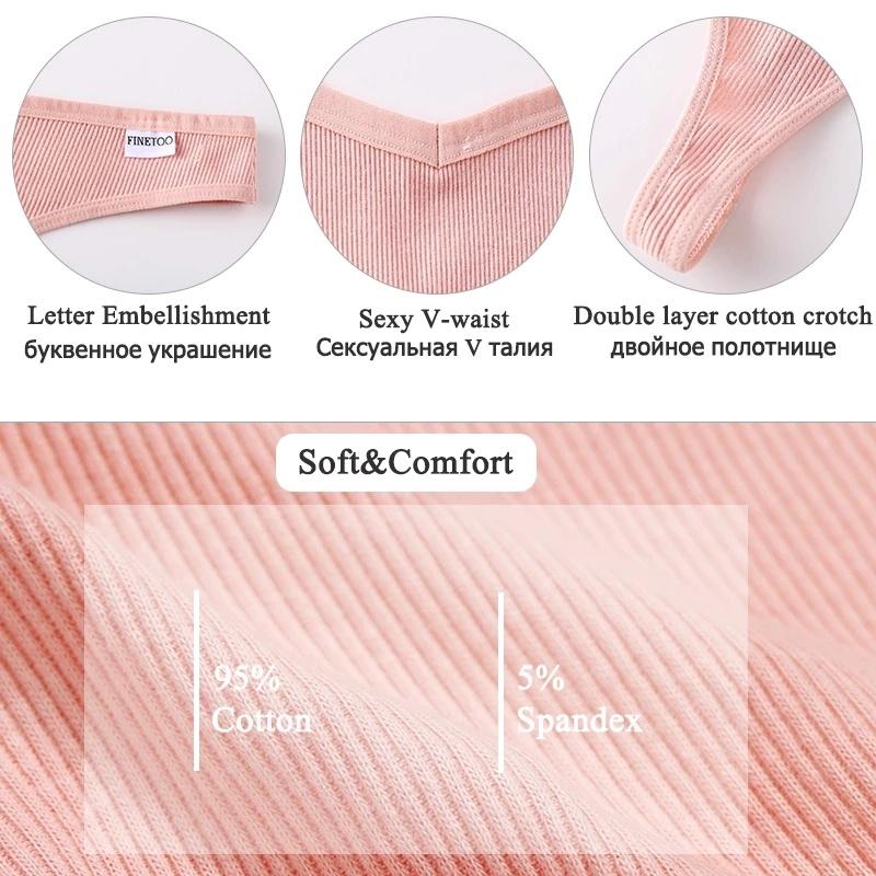 3PCS/Set Cotton Thong G-string T-back Panty Women's Underwear Sexy Panty Female Low Waist Underpants Thongs Solid Color Lingerie