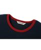 BASEMOMENT Muscle Fit Ribbed Ringer T-Shirt Navy