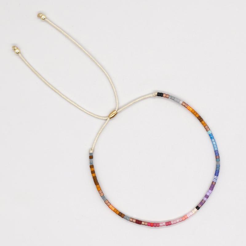 Colorful Boho Handmade Beaded Bracelets Seed Bead Stackable Strand Friendship Bracelet Summer Beach Vacation Jewelry Gift