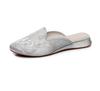 Slippers, flat-bottomed bag root embroidered cloth shoes with cheongsam 2025 spring and summer new women's shoes, sandals outside