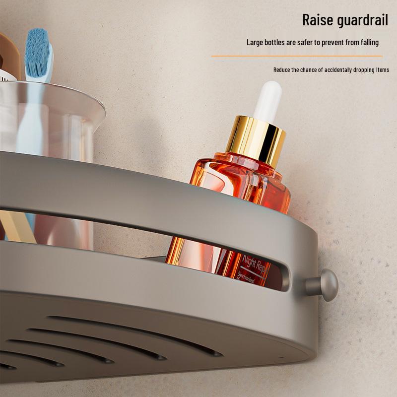 Nail-Free Wall-Mounted Bathroom Storage Shelf and Organizer