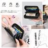 Newseego Mini Wallet, Card Case, Coin Purse, Leather, Large Capacity, Compact, Handheld, with Key Ring, Cute, Cat Design for Men and Women