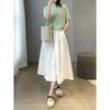 2026 Summer New Anti-Wrinkle Black Umbrella Skirt Plus Size Loose Hip-Covering Slimming Mid-Length A-Line Skirt
