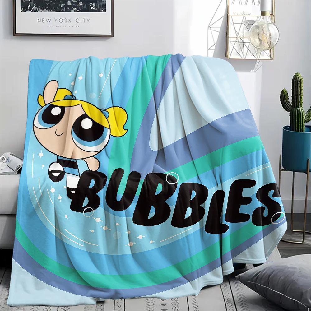 

Powerpuff Girls Bubbles Sweet pattern Flannel Blanket, High quality Comfortable for All Seasons, Home Decor, Warmth and Comfort, Perfect for Gifts. 80cm x 120cm