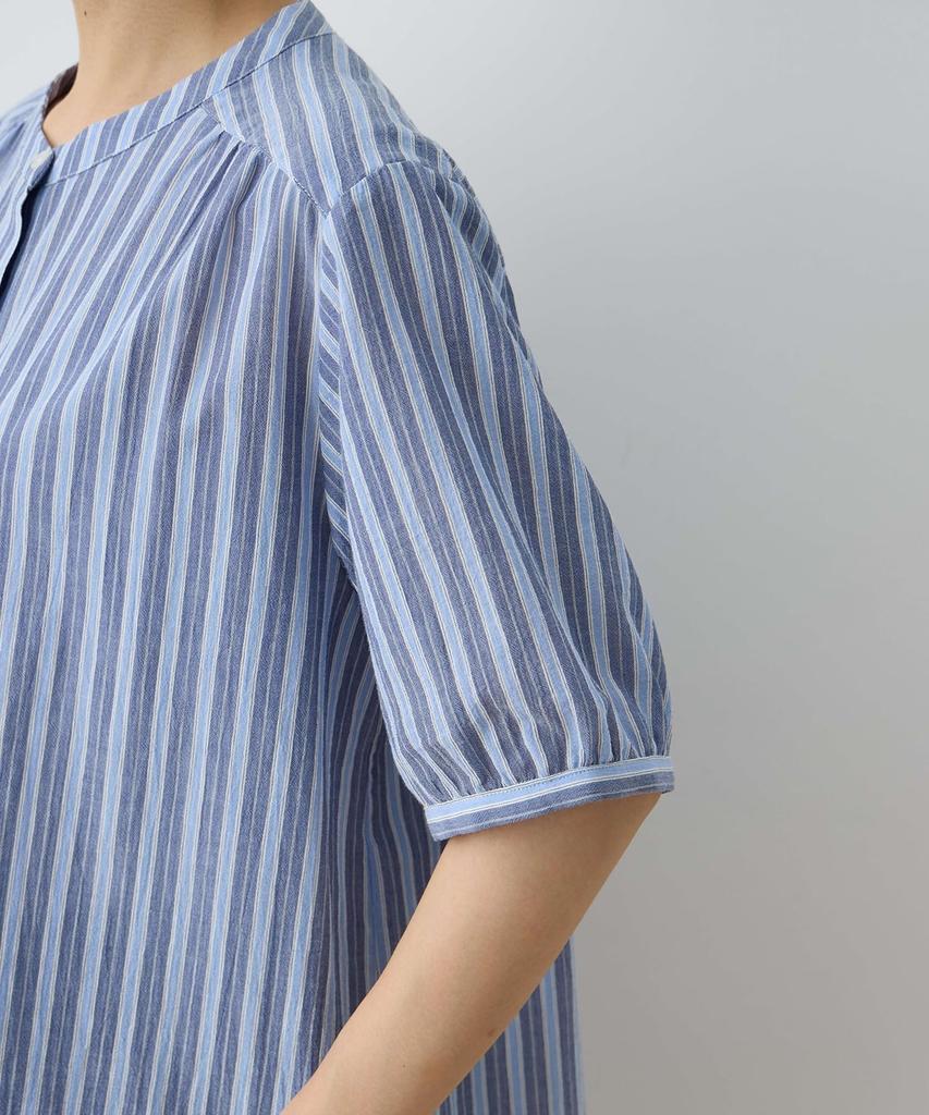 DECOY Organic Cotton Striped Blue Women's Blouse, 493049,