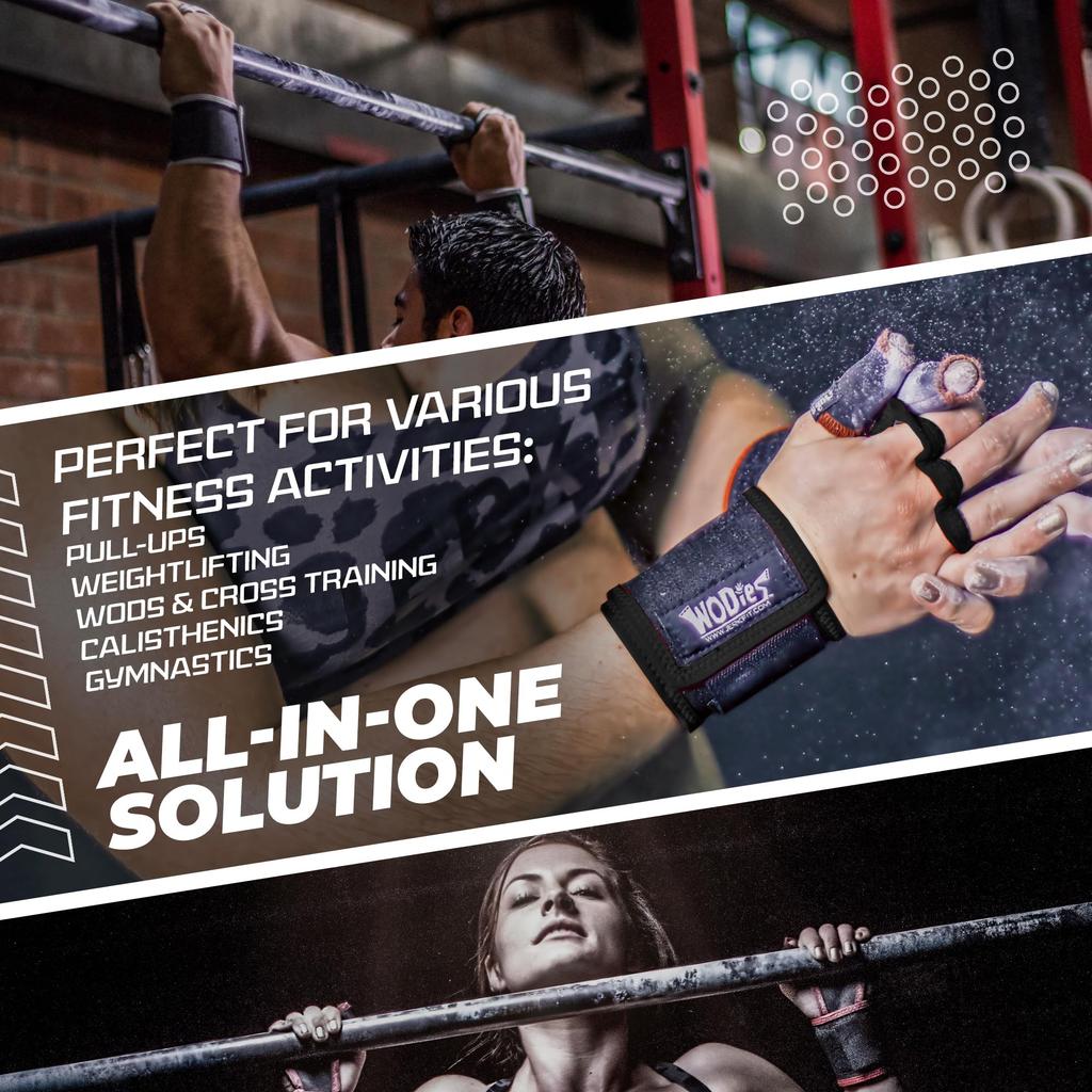 JerkFit WODies Crossfit Wrist Wraps and Palm Protectors Small Black Gloves,