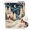 Kit de Peinture Diamant et Perles DIY. convient aux débutants. Paysage Forestier enneigé d'hiver décoration murale pour la maison. cadeau fait main.