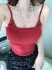#Summer new Spice Girl style sequined splicing sling vest slim and thin women's fixed chest pad top
