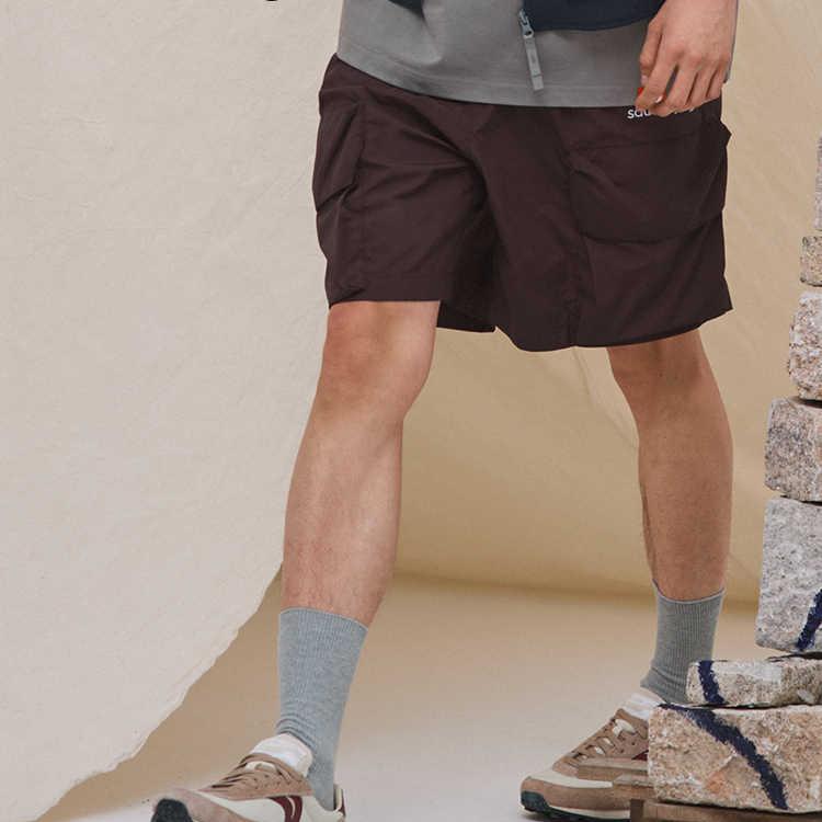 SAUCONY Natural Echo Fashion Soft Skin Friendly Versatile Work Shorts Unisex Shorts Burgundy SA3259HP43O-RD042