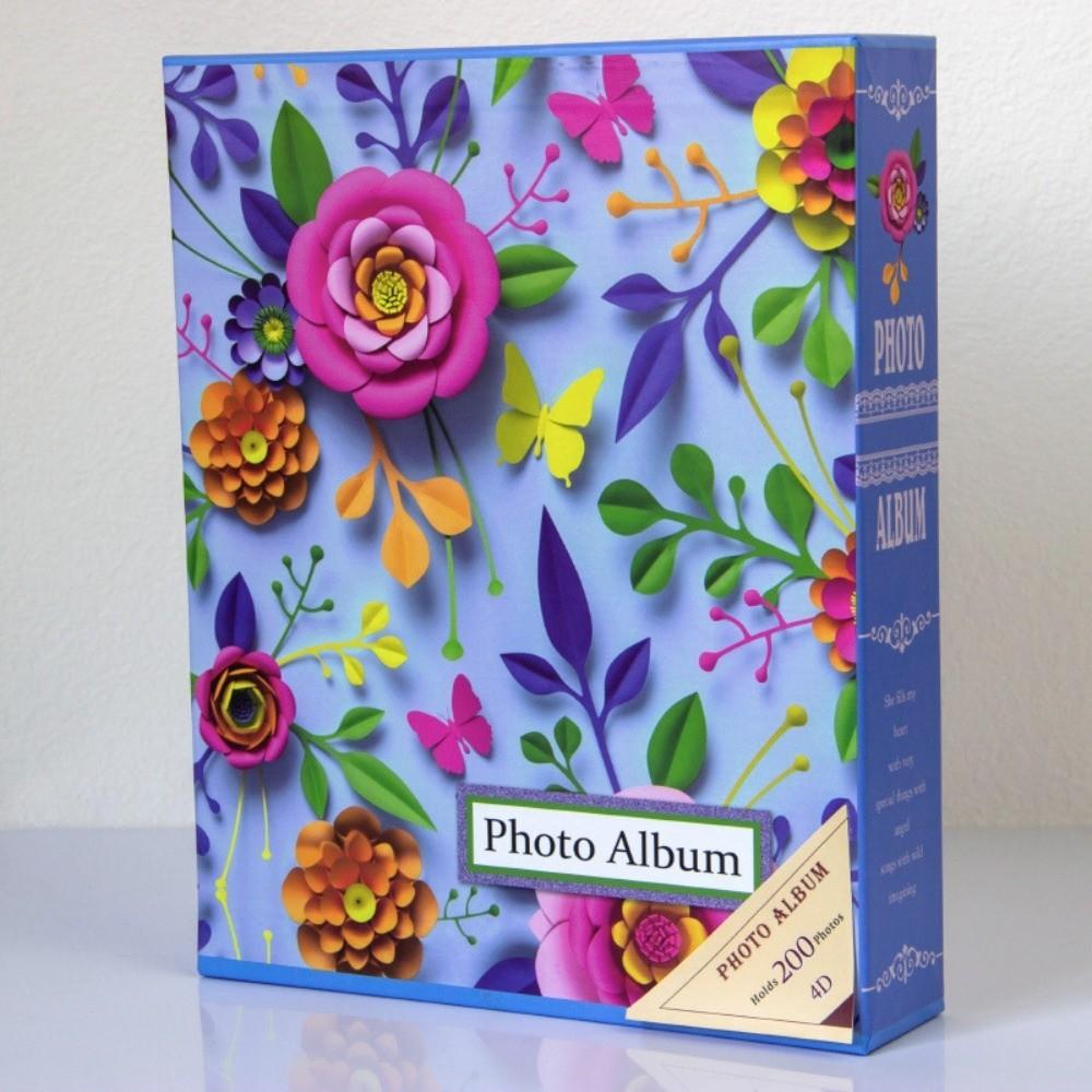 6palcový fotoalbum se 200 kapsami, laminované kapsy na vkládání, zasouvací fotoalba, velkokapacitní scrapbook album, sbírka fotografií