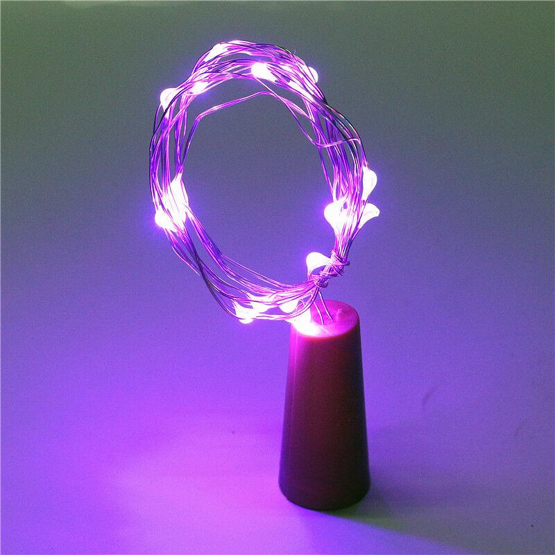 

1м 2м 3м Огни для винных бутылок для гирлянды с феями, на батарейках, пробка, уличный декор, проволочная рождественская гирлянда, для вечеринки, фестиваля, на батарейках Battery Operated&1M фиолетовый