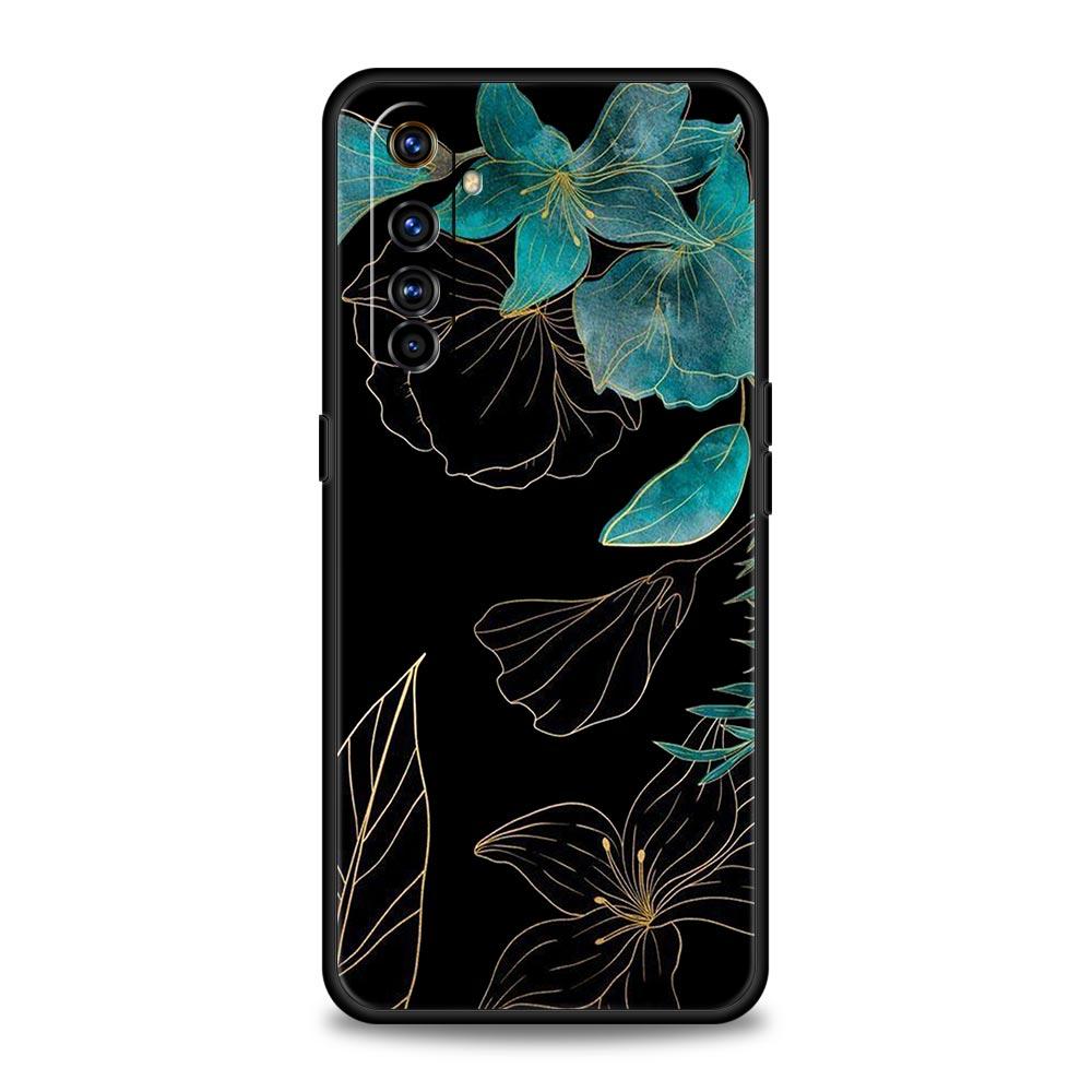 Dragon Flower Grass Line Art Phone Case For Realme 10 9 8 5G 7 6 GT2 Pro Plus 9i 8i C21 C11 C25 C35 GT Neo 2 3 3T Soft Cover