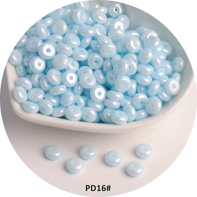 6mm Cream Macaron Pearlescent Glass Abacus Beads for DIY Jewelry & Hair Accessories