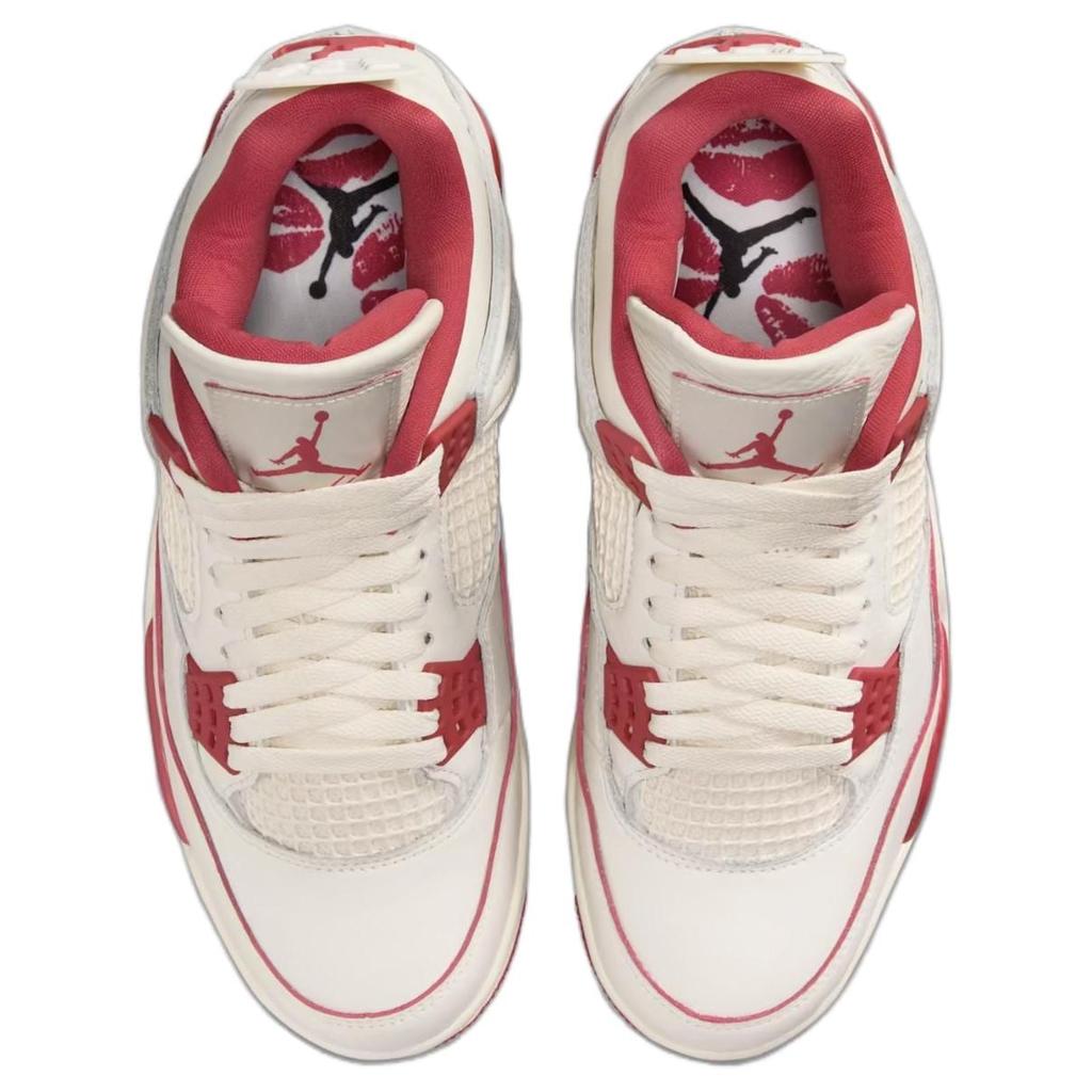 Jordan Pantofi de baschet vintage Air Jordan 4 pentru femei Alb Roșu HV0823-108