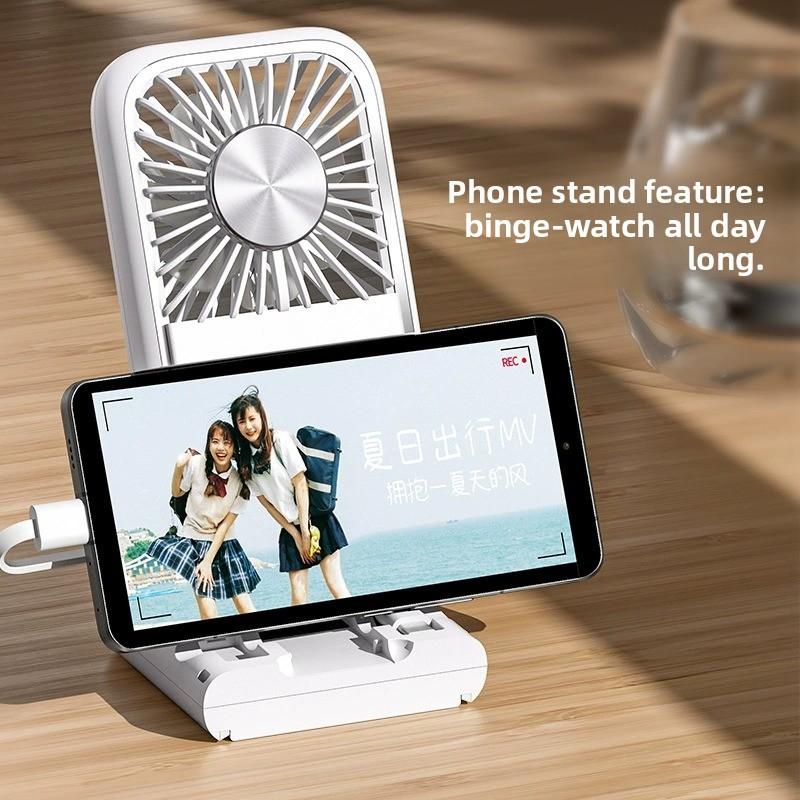 Ventilador portátil de mano recargable por USB plegable de escritorio para enfriamiento al aire libre