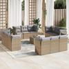 VidaXL Garden Lounge Set with Cushions 13 Pcs Beige Braided Resin 3249178