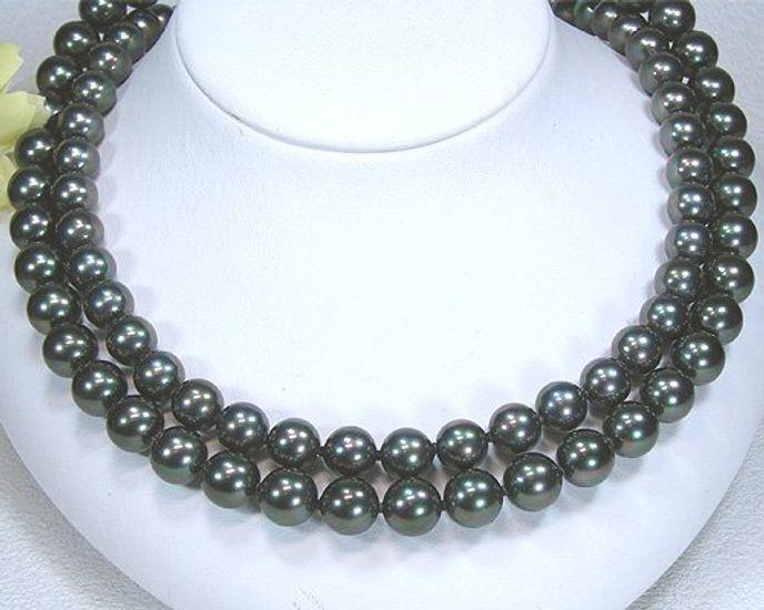 Box for You and Velveteen Case Black Pearl Necklace Earrings Case Black Pearl Pearl Peacock Color [Jewelry Me] (Earrings) P42, 10.0mm 10.0mm [Gift