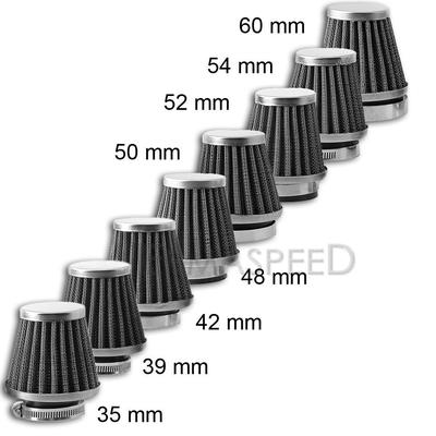 Motorcycle Air Filter 35mm 39mm 48mm 50mm 52mm 54mm 60mm Universal Clamp On Air Cleaner Filter System for Motorbike Dirt