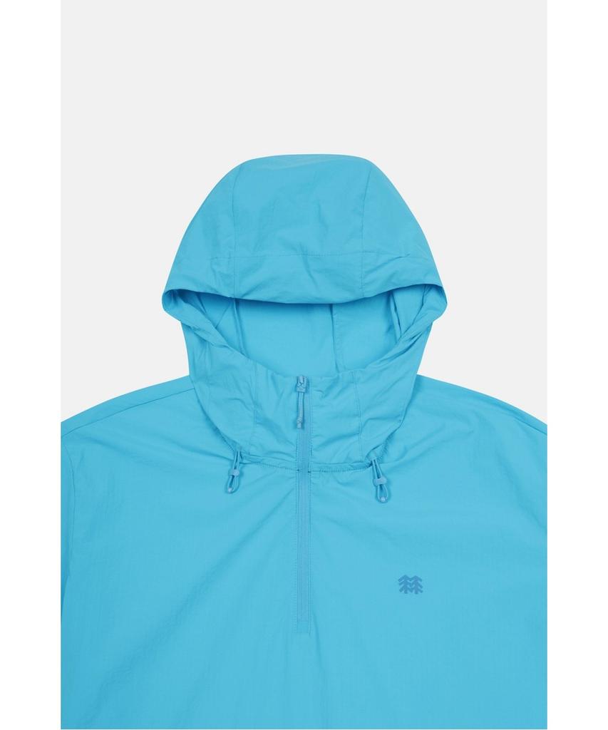Koolongseupocheu Men'S Daypack Loose Fit Hooded Short Sleeve Anorak Tltcm26671Aqu
