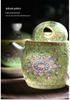 Enamel Color Ceramic Tea Set with Hand-Painted Floral Design, White Porcelain Kung Fu Brewer with Handle