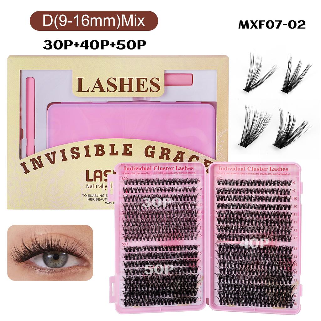 Segmented Eyelash Set, Thick False Eyelashes Three-Dimensional Diy Hot Melt Multi-Hair Grafted Eyelashes Fd Set