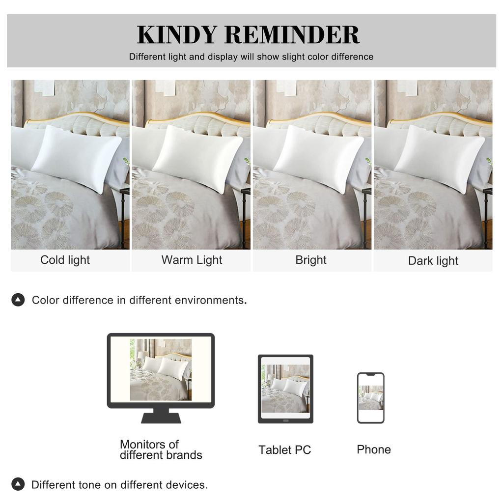 PiccoCasa Satin Cool Kuvert Cool till Setet med Lukt 50 x 75cm Örngott, Stil, Rayon, Känsla, Örngott, 2, Silkeslikt Mjukt, Dubbelsidigt