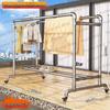 Galvanized Steel Pipe Clothes Rack for Balcony or Bedroom - Floor Standing Hanger