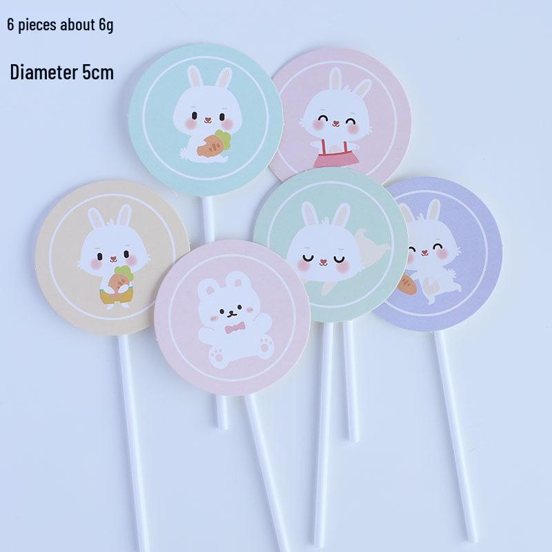 Pale Green Rabbit Cake Toppers for First Birthday or Full Moon Celebrations