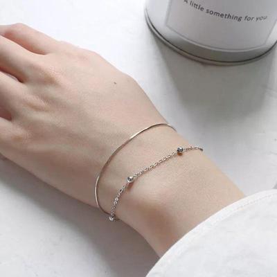 Minimalistický dvouvrstvý geometrický korálkový náramek - Korejský styl dámský doplněk