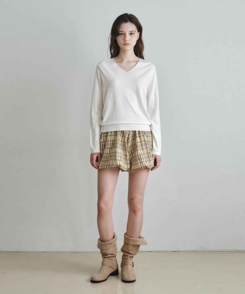 Wednesday Oasis For Woman Soft Lean V-Neck Knit_Ivory(Wc26Kn13)