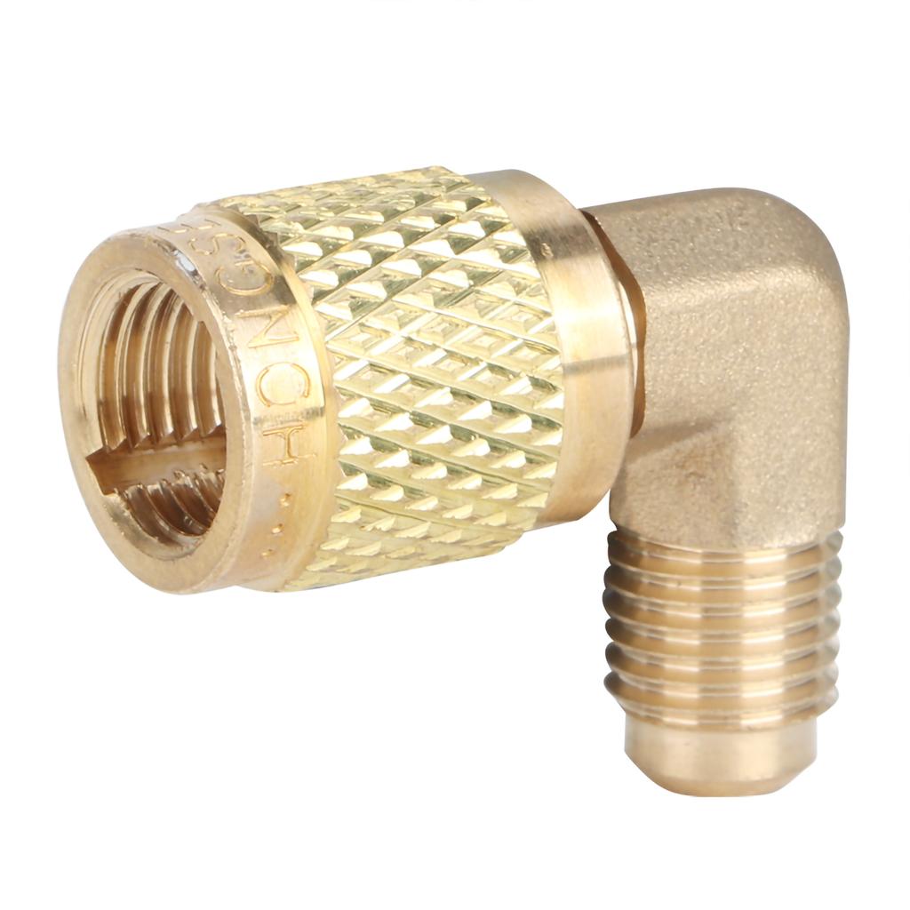 R410 Male Thread 1/4 to Female Thread 5/16 90 degrees  Adapter Connector Cooler Air-Conditioner Accessory