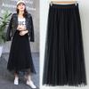2023 Spring/Summer High-Waist Mesh Pleated Midi Skirt