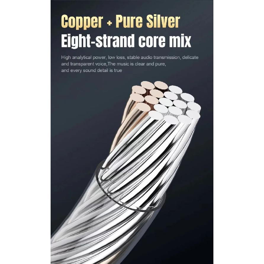 Hifi OTG Converter Type C Micro USB Headphone Adapter 4N Pure Silver Audio Amplifier Sound Card USB C Data Cable Earphone Type-C