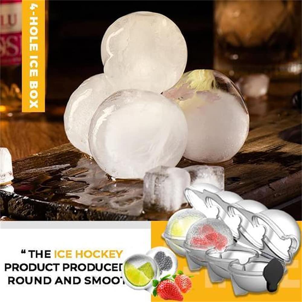 4-cell Ice Cube Maker Diy Ice Ball Molds For Whiskey Cocktail Bar Useful Round Ball Ice Makers Bar Accessories Kitchen Tool