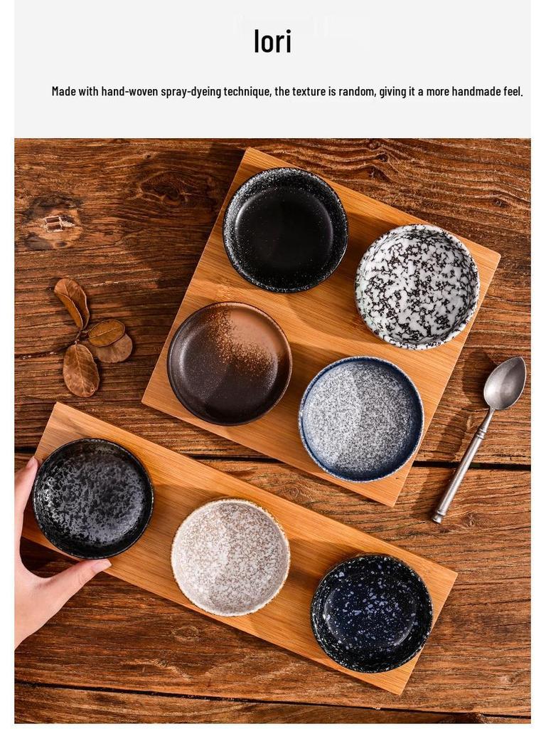 Japanisches Keramik-Dip- & Sojasaucen-Schälchen-Set - Snackteller & Geschirr