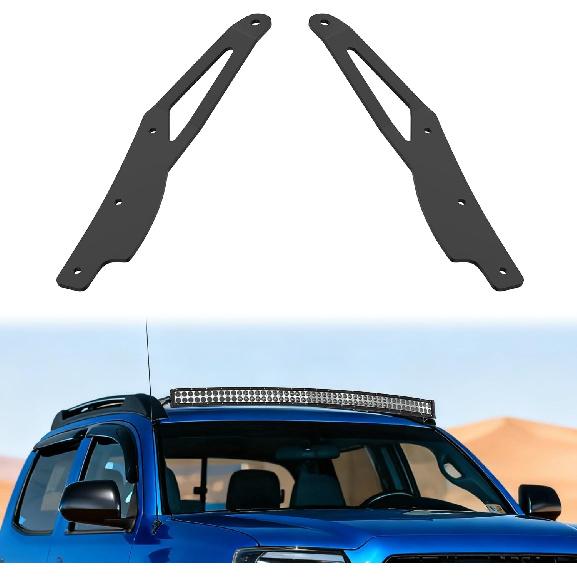 Nilight 42 inch Curved LED Light Bar Bracket Mounting Upper Windshield Roof Cab Brackets Compatible with Toyota Tacoma with Factory Roof Rack 2005