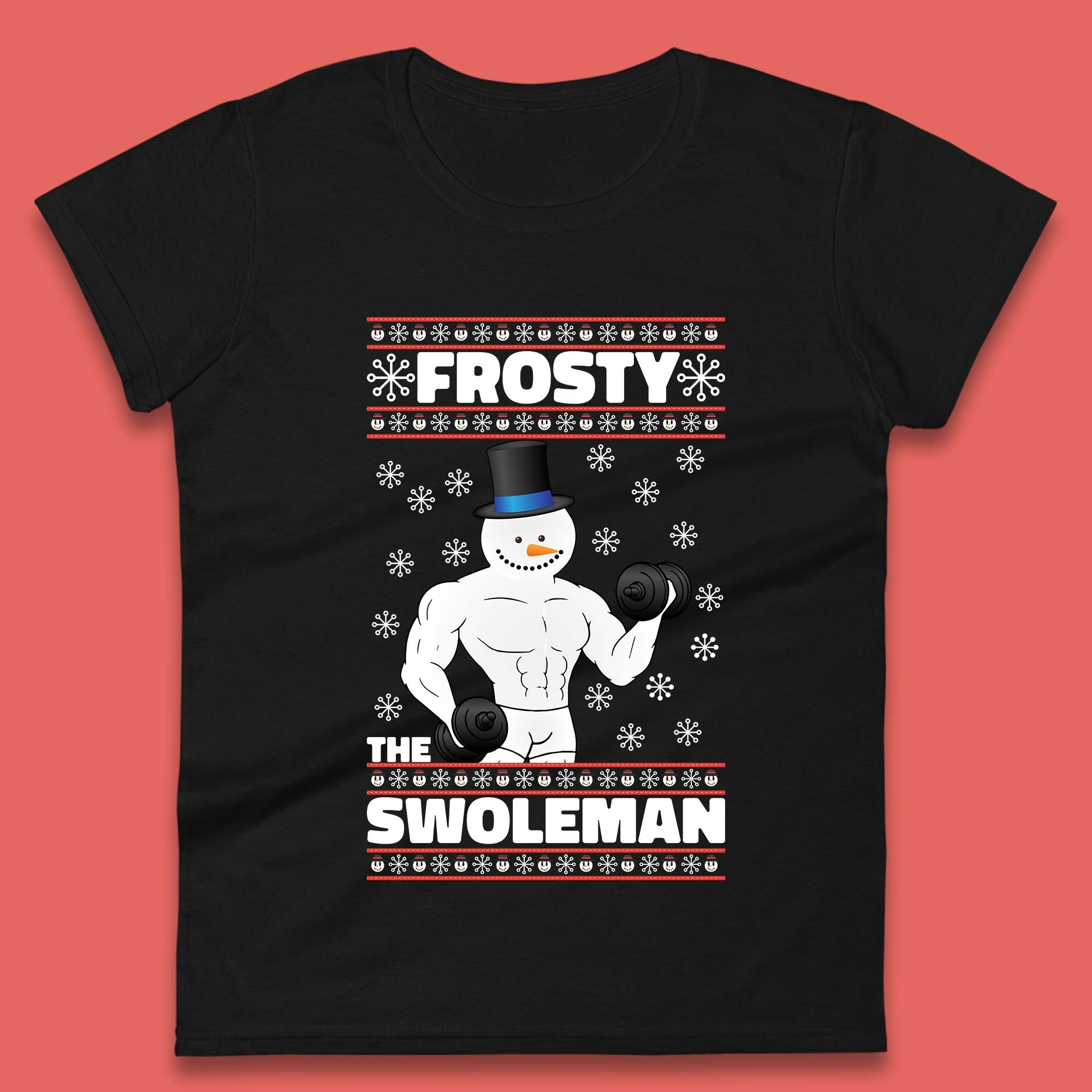 Frosty The Swoleman Christmas Gym Womens T-Shirt Mens Tops Tees Unisex XL