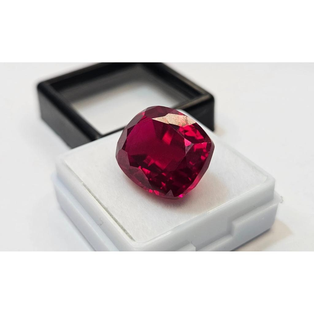 Stunning Red Color Ruby Mozambique Cushion Cut 20-21 Ct Certified Gemstone