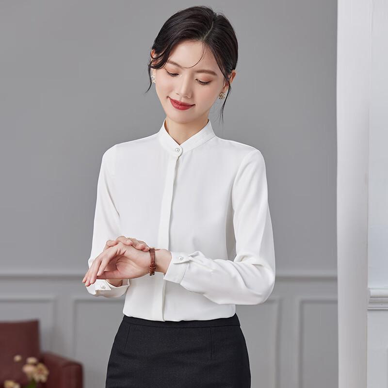 Women's Stand Collar Long Sleeve Professional Blouse