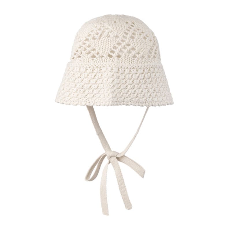Nau Pagus Crochet Wide Bucket Hat Ivory