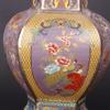 26cm/Jingdezhen Ceramic Hexagonal Vase Antique Enamel Porcelain Antique Entrance Vase