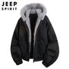 JEEP SPIRIT Herr Vinter Bomullsjacka med Huva och Fodrad med Päls