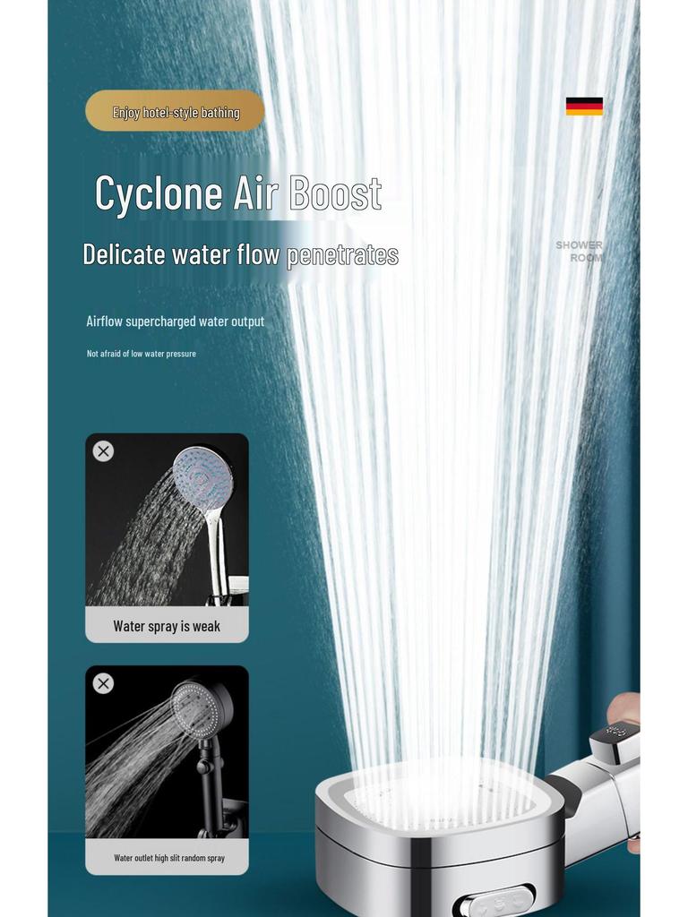High-Pressure Shower Head with Filter: Rainfall Nozzle for Enhanced Water Flow