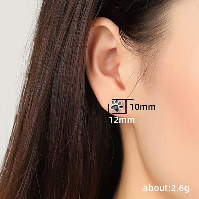Hong Kong Style Cool Black Temperament Cat Claw Earrings, Retro Exquisite And Simple Design Earrings, Support