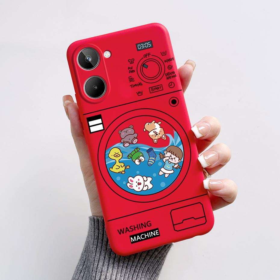 For Realme 10 4G 6.4" Soft Silicone TPU Shockproof Phone Case For Realme 10 RMX3630 Cartoon Pattern Bumper Protective Back Cover