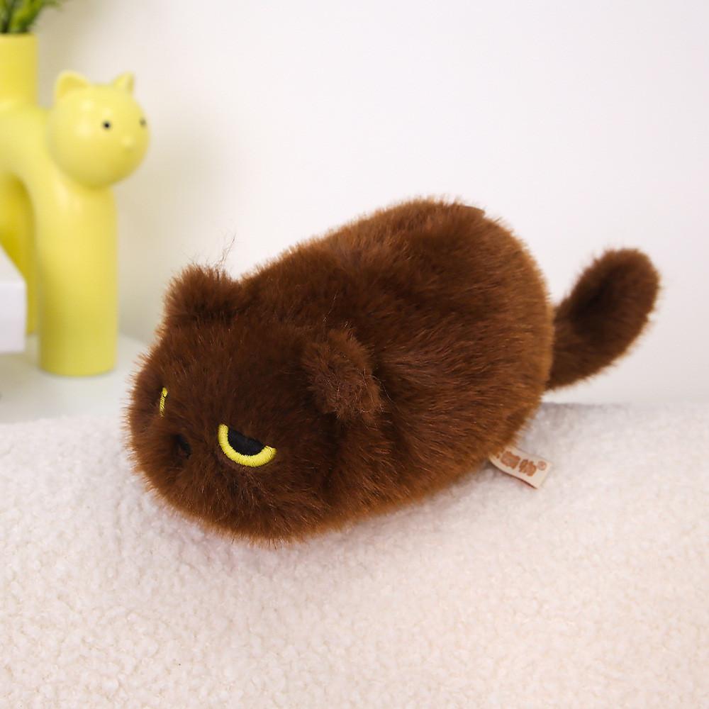 Cute Black Cat Plush Toy With Sound For Kids And Sleep Comfort