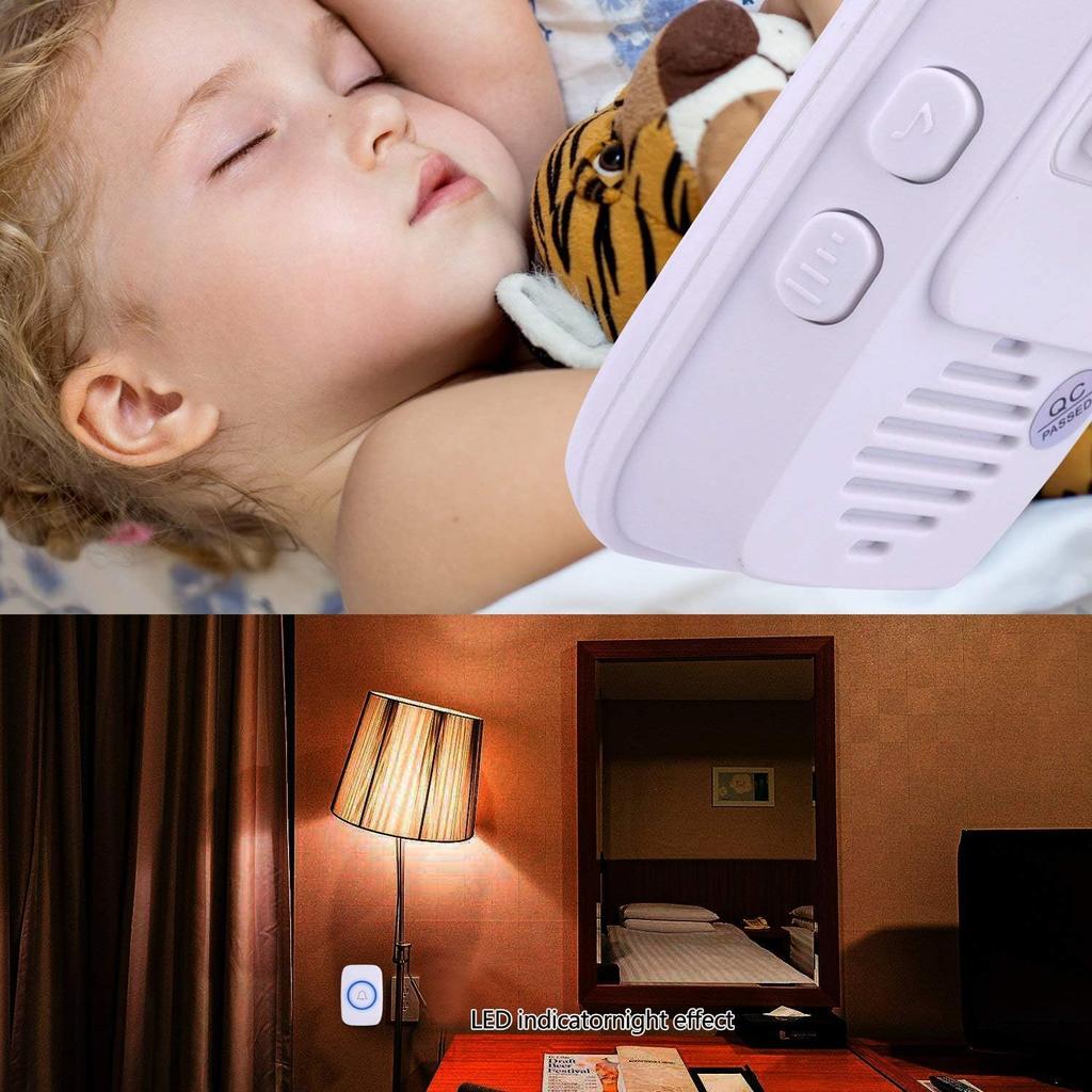 Wireless Doorbell, Waterproof Door Bell Kit with 1 doorbell sound and 1 working switch (Includes an alkaline battery), Operating at 500Feet,